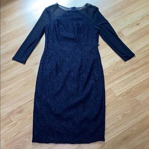 NWT Adrianna Papell Navy Lace Dress size 4